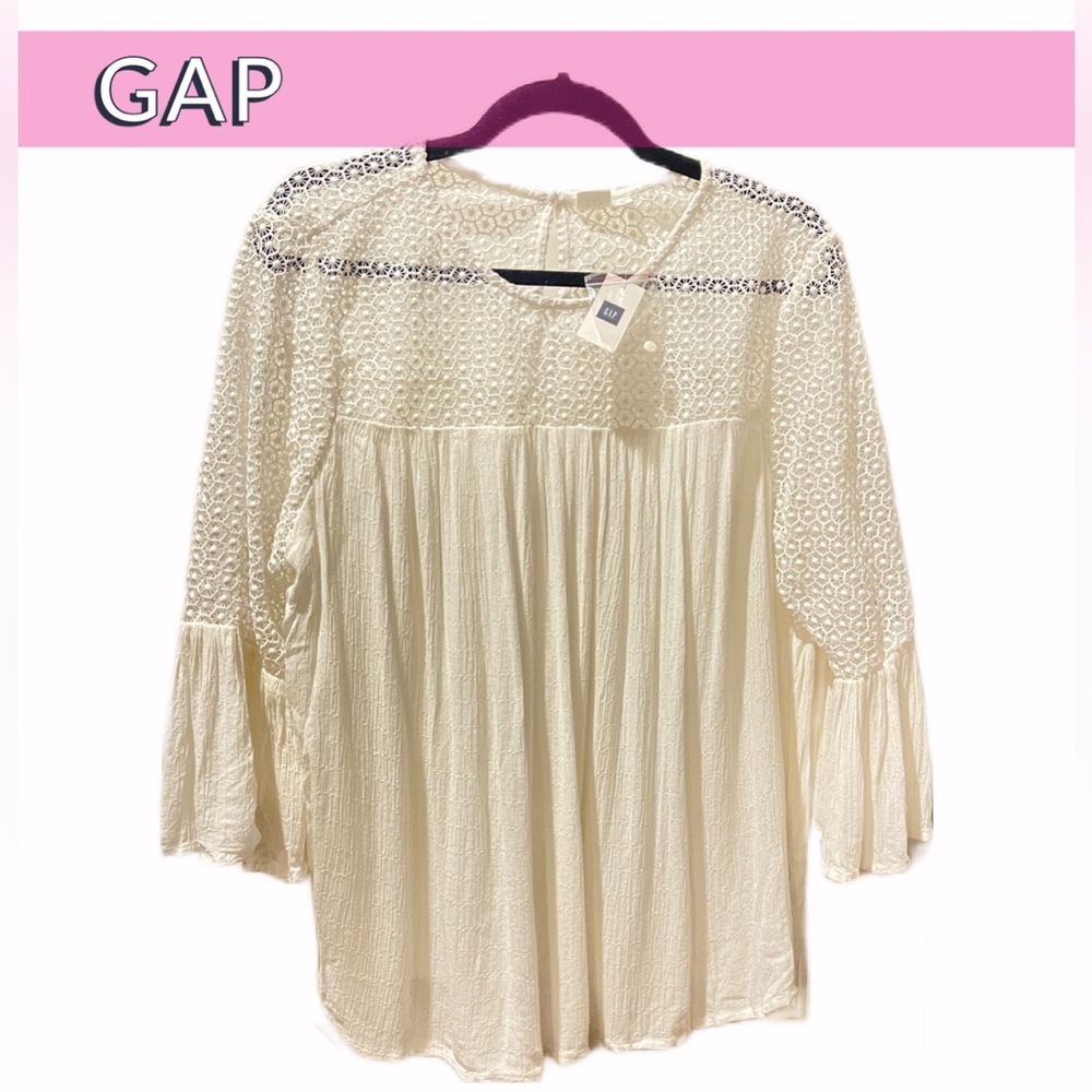 GAP White crochet summer blouse NWT